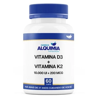 Vitamina K2mk7 200 Mcg + Vitamina D3 10.000 UI 60 Cápsulas - Original