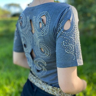 Blusinha Feminina Country com Pedrarias