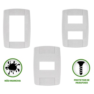 Placa Espelho Conjunto Simples 1 Módulo Separados Branco Ilumi Lev