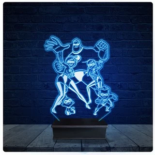 Luminária Led Acrilico Abajur - Os incríveis 3