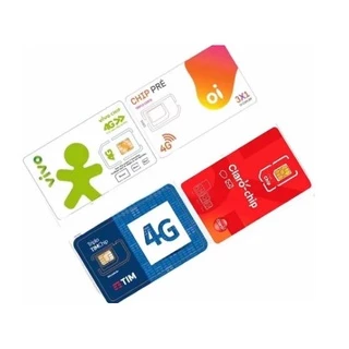 chip Tim/ vivo/ Claro/ com 10 reais recarga para celures 128k Aac006 Treple 4G ddd para brasil