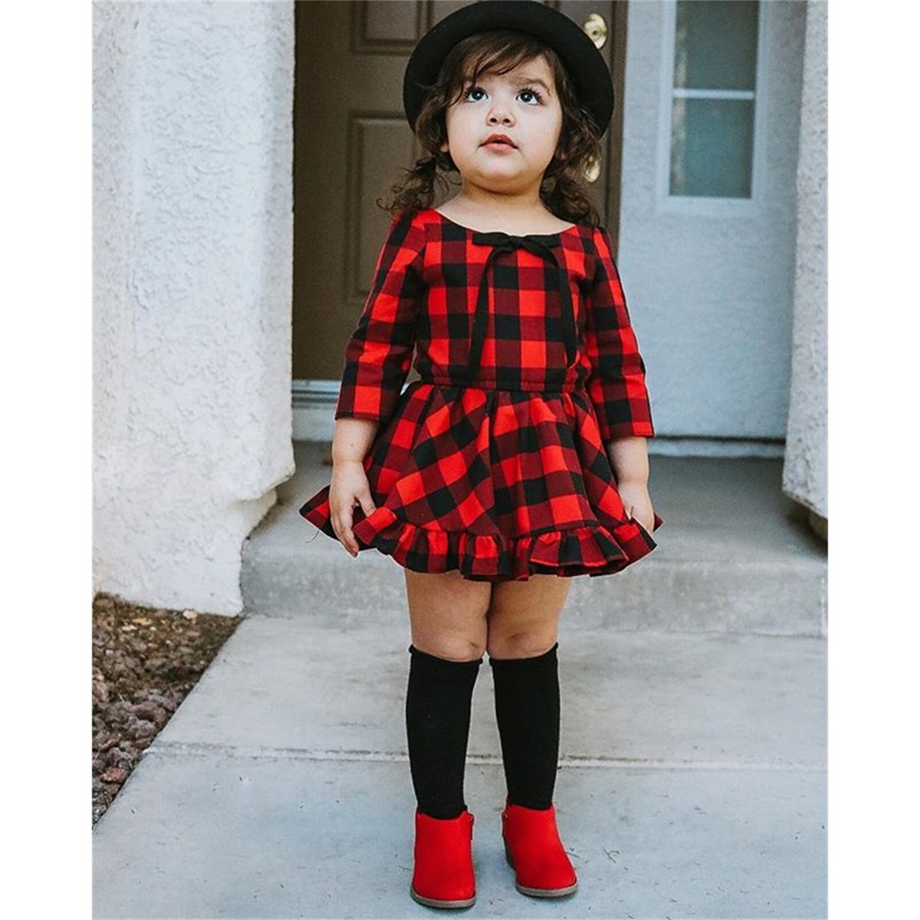 Vestido Infantil Ciganinha Xadrez Vermelho - Big Bless