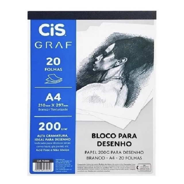 Bloco Para Desenho A4 200grs Cis Graf 20 Folhas Shopee Brasil 6962