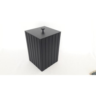 lixeira Ripado Preto em Poliestireno 7 lt