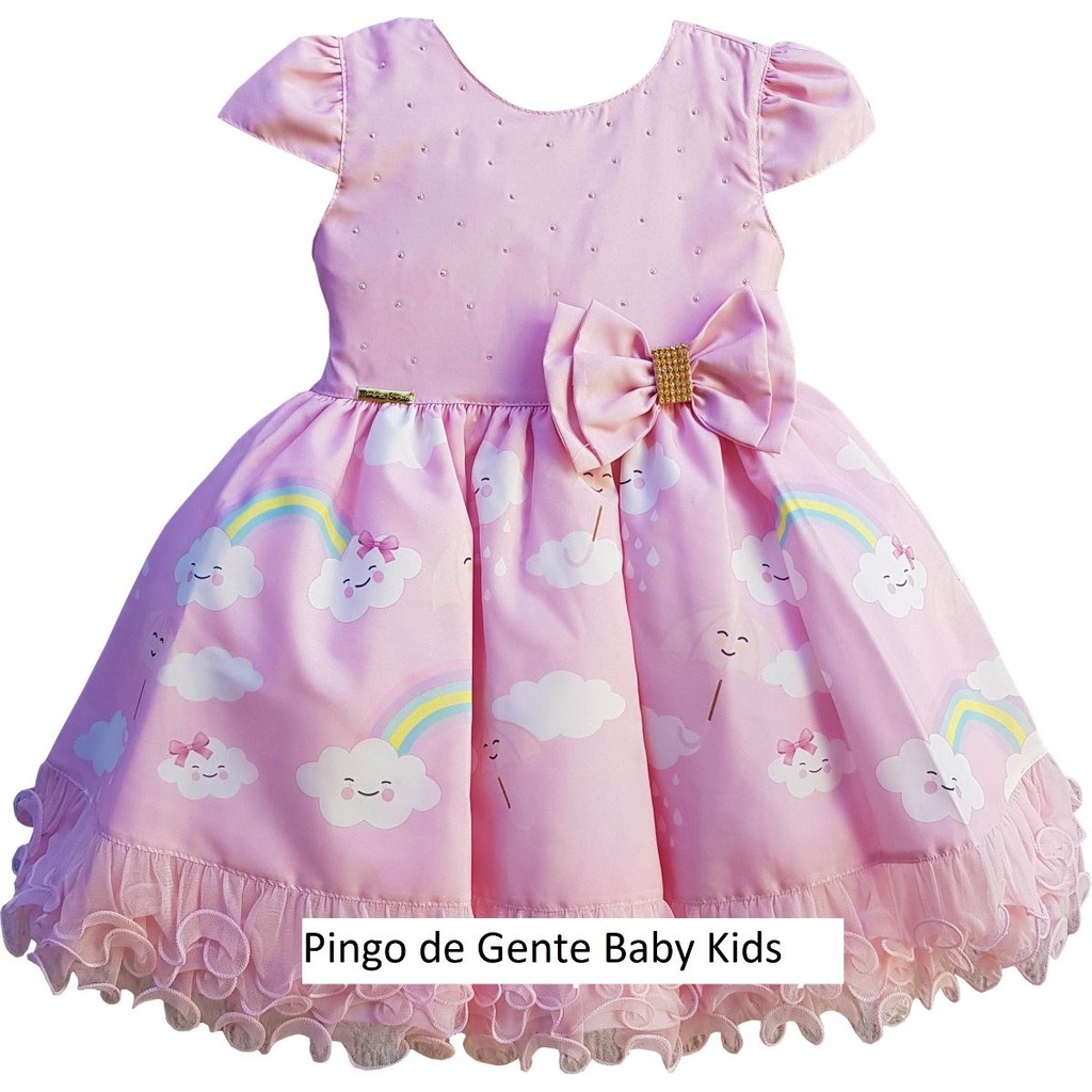 Vestido infantil tema store chuva de amor