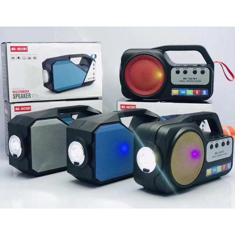 Caixa Som Bluetooth Caixinha Portátil e Recarregável com Usb Rádio Fm Sd e lanterna - MS1622BT
