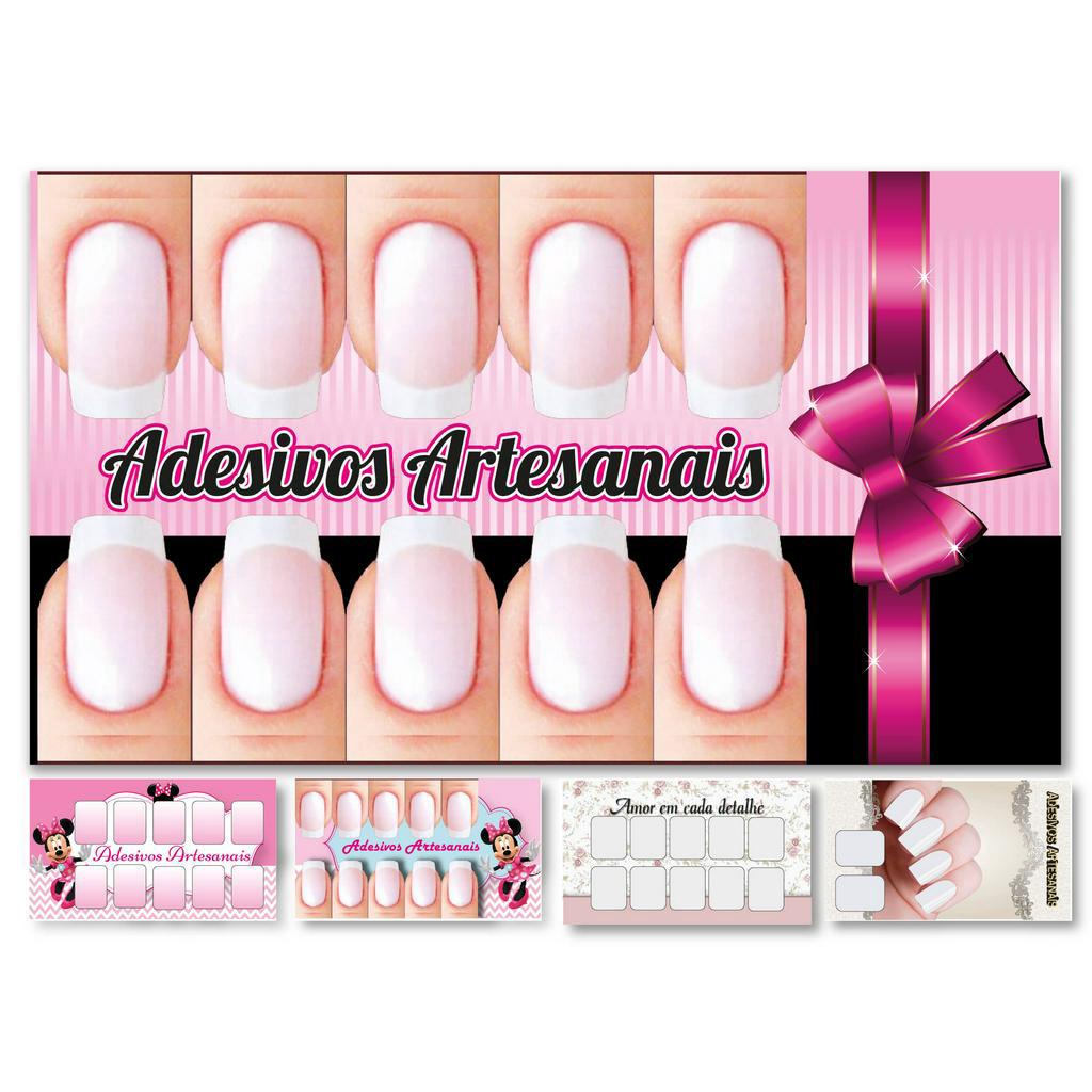 Cartela Para Fazer Adesivos unhas decoradas artesanal cartões ...