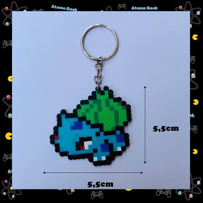 Chaveiro Ou Imã Pokémon Bulbassauro Pixel Art Hama Beads Shopee Brasil