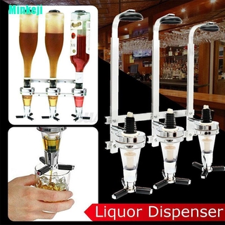 Minkeji 3 Suporte De Garrafa Dispensador Montado Na Parede Bebidas Vinho Espíritos Barra Óptica Pub
