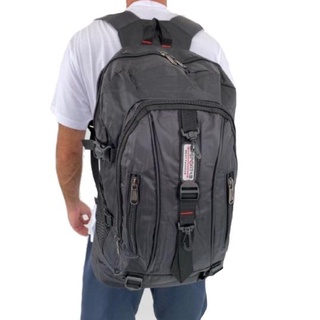 Mochila Masculina Impermeavel Preta Caveirao 50 litros Trilha