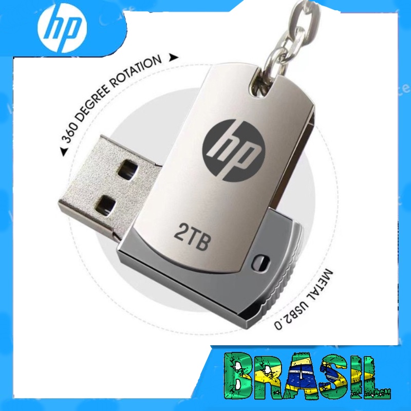 Hp Pen Driver USB 2.0 Metal Pen drive 2Tb , 4Gb Shopee Brasil