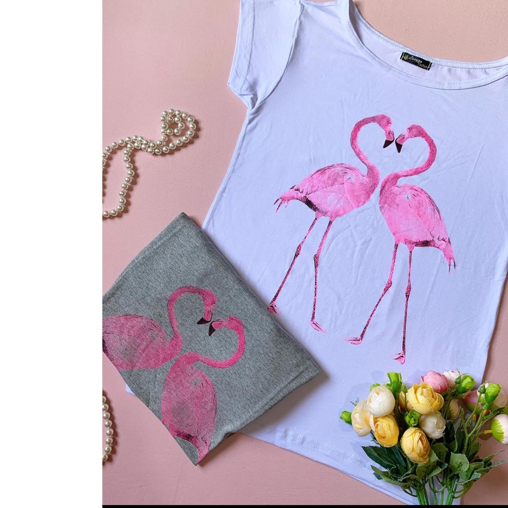 Blusa de flamingo store feminino