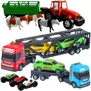 Caminhão Cegonha Transport com 2 carrinhos – DM Toys