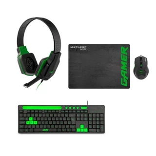 Combo Gamer Headset Gamer P2, Mouse Gamer 3200DPI 6 Botões Mouse Pad, Teclado GK120 c Suporte de Smartphone