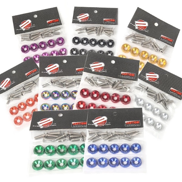 Arruela Anodizada + Parafusos Kit 10 Unidades Placa Carro/Moto