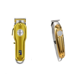 Maquina de Corta Cabelo Profissional kemei km 1986 Dourada + Maquina de Acabamento Profissional kemei km 1973