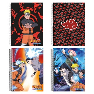 Caderno de Desenho Naruto Shippuden Preto - 60 Folhas - São