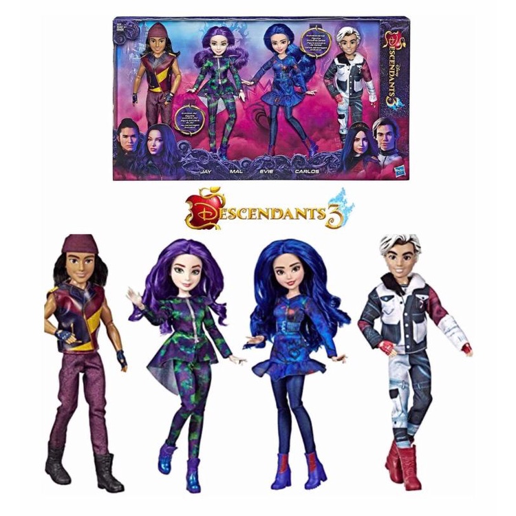 Coleção Disney Descendentes 3 - Mal, Evie, Carlos E Jay | Shopee Brasil