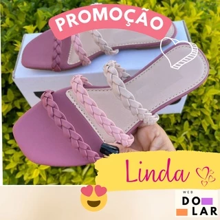 Sandália Rasteirinha Feminina VITRINE 3 Tiras