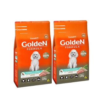 Combo 2 Rações Golden Formula Cães Adultos Raças Pequenas Frango e Arroz Mini Bits 1 kg