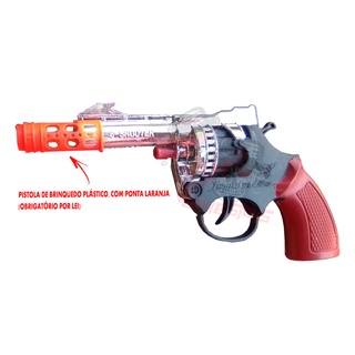 Arma De Brinquedo Preto Espoleta Revólver Cap Gun Plástico