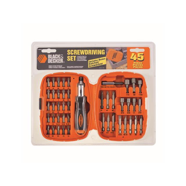 Kit Bits Soquetes c/chave Catraca 45pçs Black Decker 71-945-LA | Shopee ...
