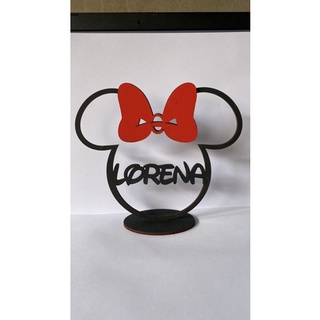 30 Centros De Mesa Minnie Mickey Preto Com Laço Vermelho