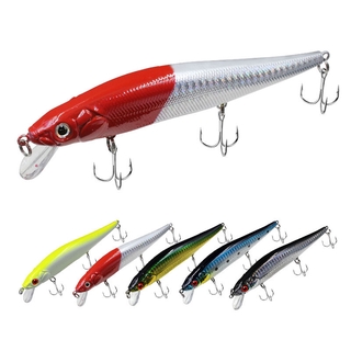 [Escolha De Valor] 5 Cores 14cm/22g Artificial Minrow Hard Plastic Bait Diving Depth 0-2M Isca Biônica Com 6 Wobbler De Afiada De Pesca No Mar Anzol