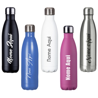 Garrafa Agua 750ml Inox Squeeze Personalizada com Nome Gravação a Laser