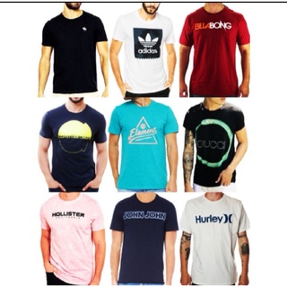 Kit 5 Camisetas masculina com estampas variadas.