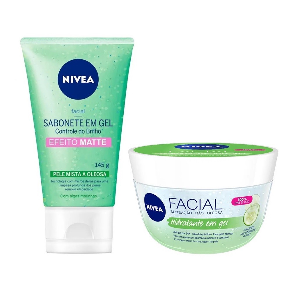 Kit Nivea Controle Brilho Sabonete Efeito Matte Em Gel Hidratante Em Gel Pepino Shopee Brasil