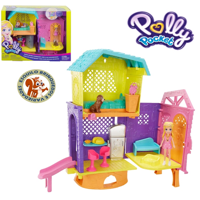 Polly Pocket! Clubhouse da Polly, Set de Jogos, Polly e Peaches