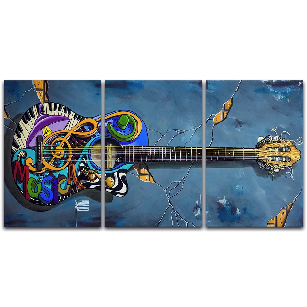 Quadros Decorativo Guitarra Água Fogo Vento 128x60 Lindo 3 em Promoção na  Americanas