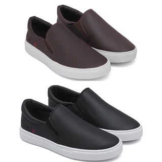 Kit 2 sapatênis iate original Hype Shoes calce fácil - Preto e marrom