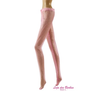 Kit com 2 Meia Calça 7/8 para Boneca Barbie * Branco Rosa