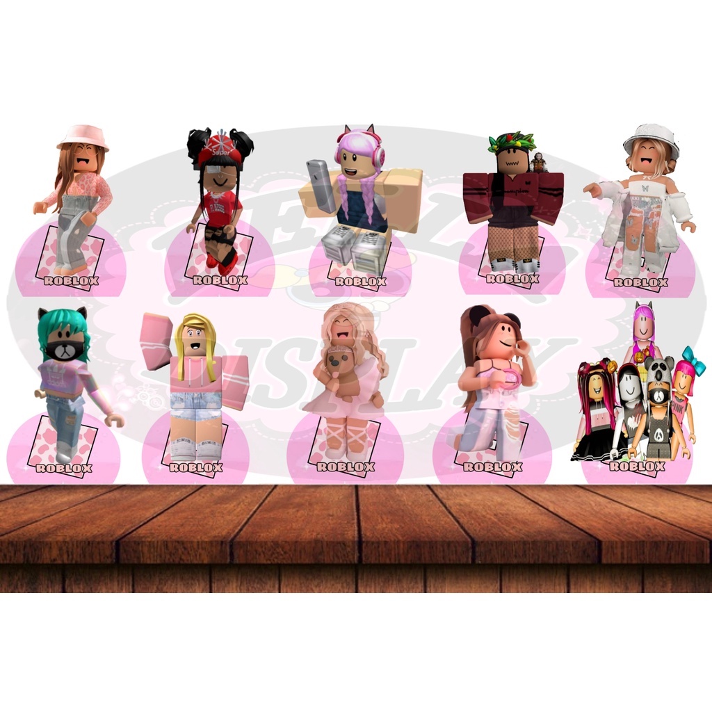 Roblox rosa kit displays 10 peças | Shopee Brasil