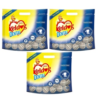 Combo 3 Pacotes Ossinho para Cachorro Bolinha 350g - Osso para cachorro Keldog Dental Bolinha controle de tártaro, hálit