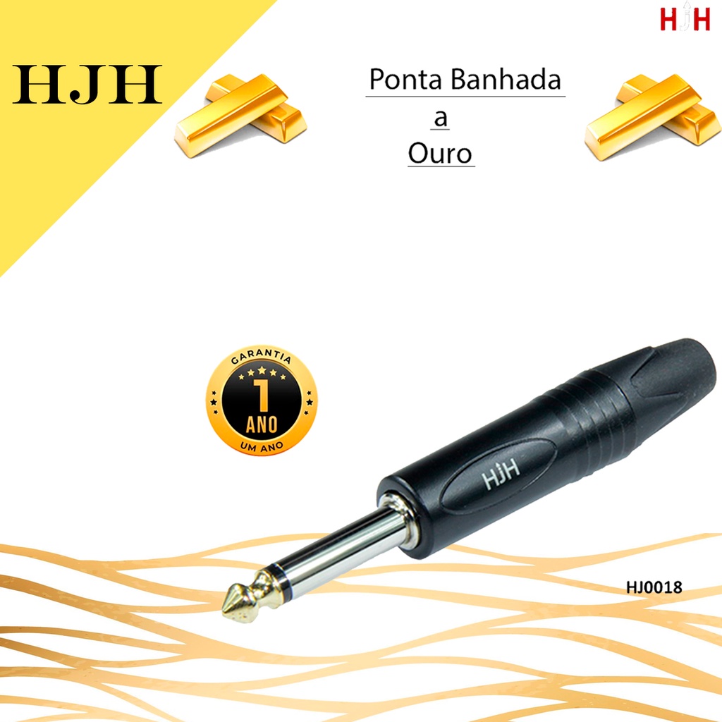 しおぴん、 Plug Conector HJH P10 Mono Linha Preto HJ018 | Shopee Brasil