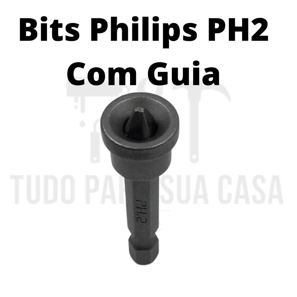 Bits Philips PH2 Com Guia Limitador Para Drywall e Gesso
