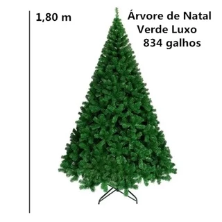Árvore De Natal Pinheiro Verde Luxo 1,80m 834 Galhos A0718h