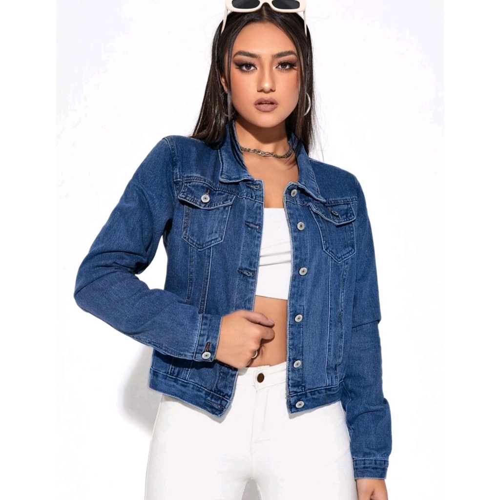 Jaqueta Feminina Jeans Flora - Mixed - Azul - Shop2gether