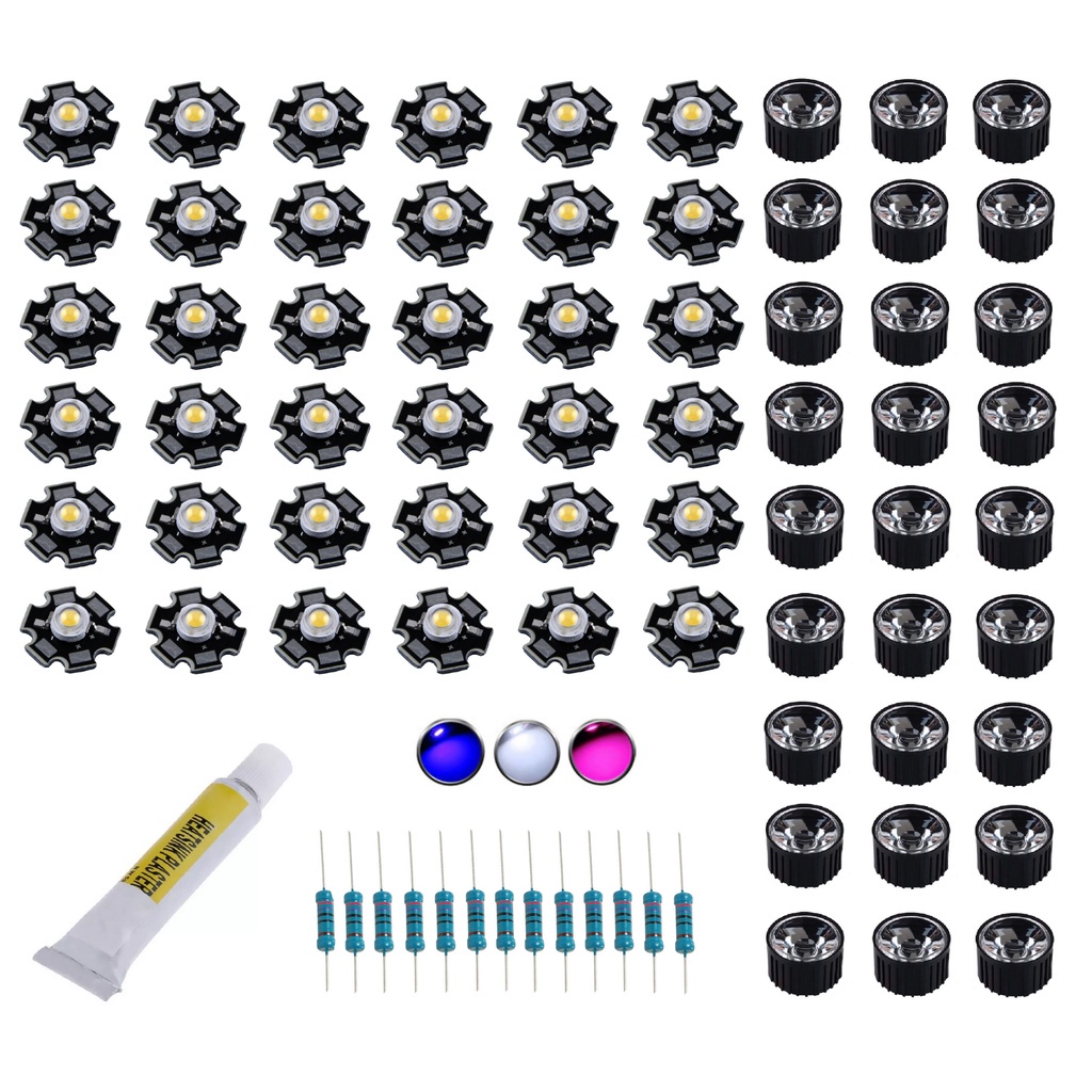 Kit Led 3w Luminária 231w Aquário Água Doce Plantado 400 Litros Branco frio 6000k Full spectrum Azul royal