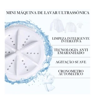 Mini Máquina De Lavar Portátil Ultrassônica Lavanderia Branco USB - Envio Rapido