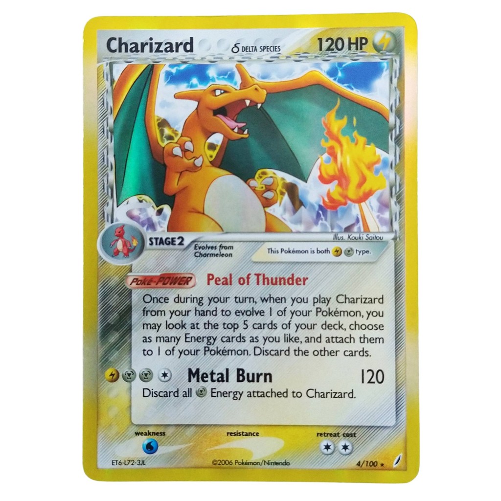 Carta Antiga Pokemon Charizard 4/100 Holo Rare Ex Crystal Guardians  Original Card