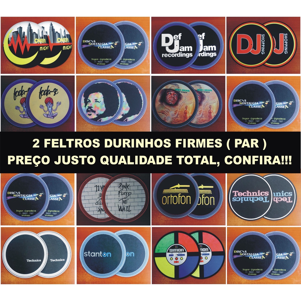 2 feltros super macios próprios para toca disco tapete desliza muito ...