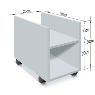 Suporte De Gabinete Computador Cpu Com Rodas Em Mdf Branco