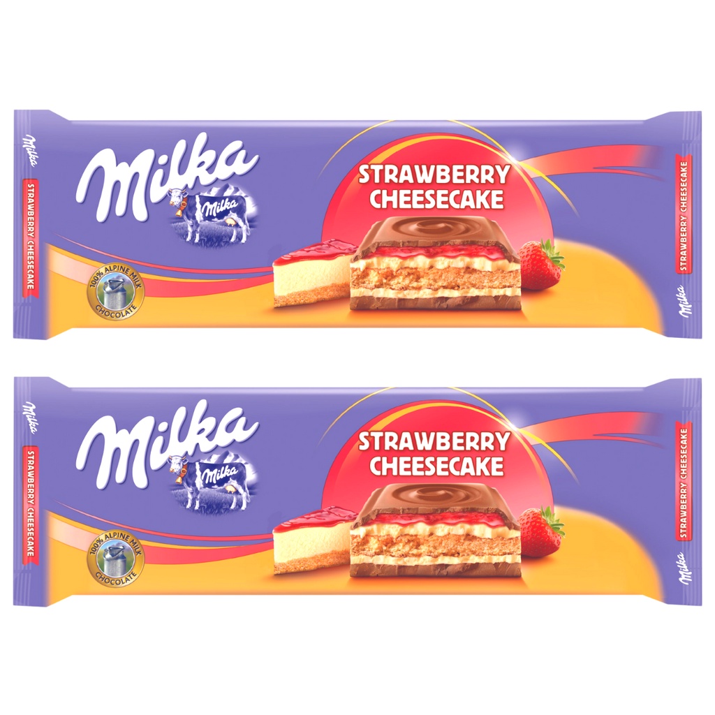 Milka Strawberry Cheesecake Chocolate Bar (300g) 