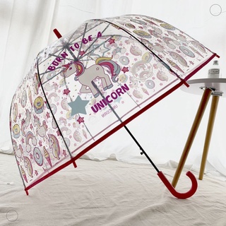 Guarda-chuva infantil, guarda-chuva arqueado automático transparente com  bolha de cúpula com lindo desenho de nuvem de arco-íris, guarda-chuva  infantil transparente de desenho animado