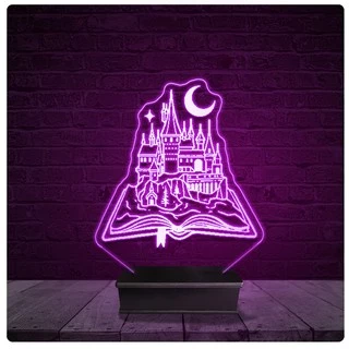 Luminária e Abajur Acrílico Led - Hogwarts Harry Potter 02