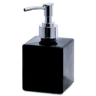 Porta Sabonete Liquido 250ml Vidro Preto Banheiro Dispenser